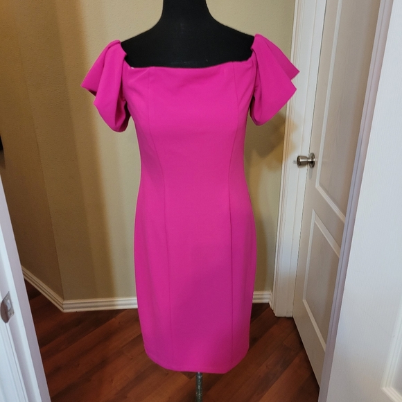 Pink Dress with flutter sleeve - Picture 2 of 7